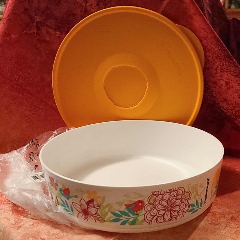 🥚Tupperware Ilumina Bowl 2.5L Birds Floral- NIB